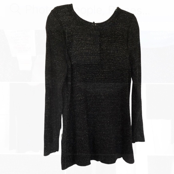 Simply Vera Vera Wang Black Sparkly Metallic Sweater XL - Picture 3 of 12